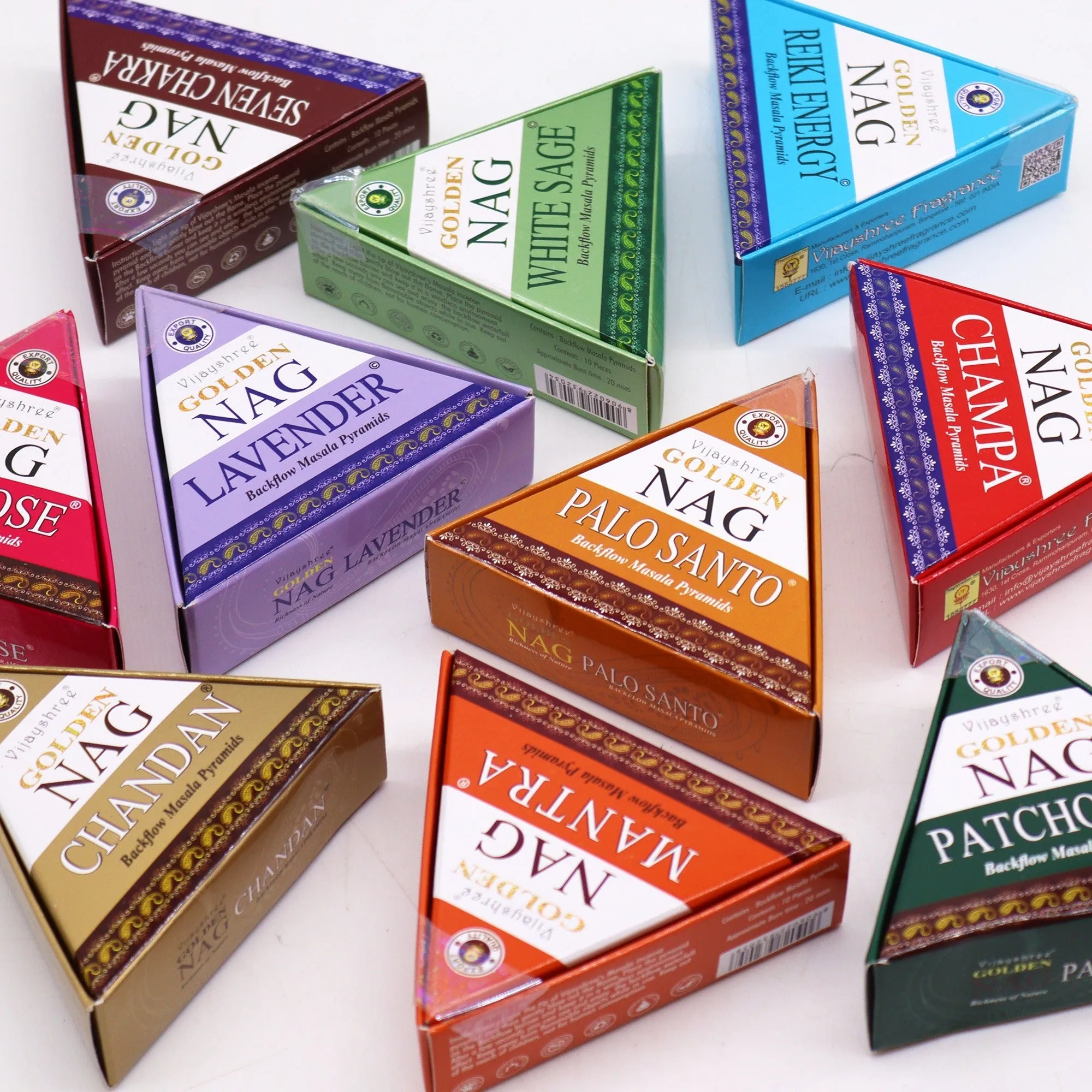 42g Jumbo Golden Nag - White Sage Backflow Incense Cones - Per case: 1 Piece