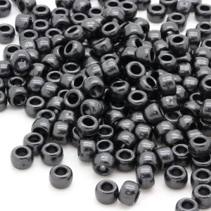 Bath Pearl Black Plastic Barrel Pony 6x8mm-Pack of 500