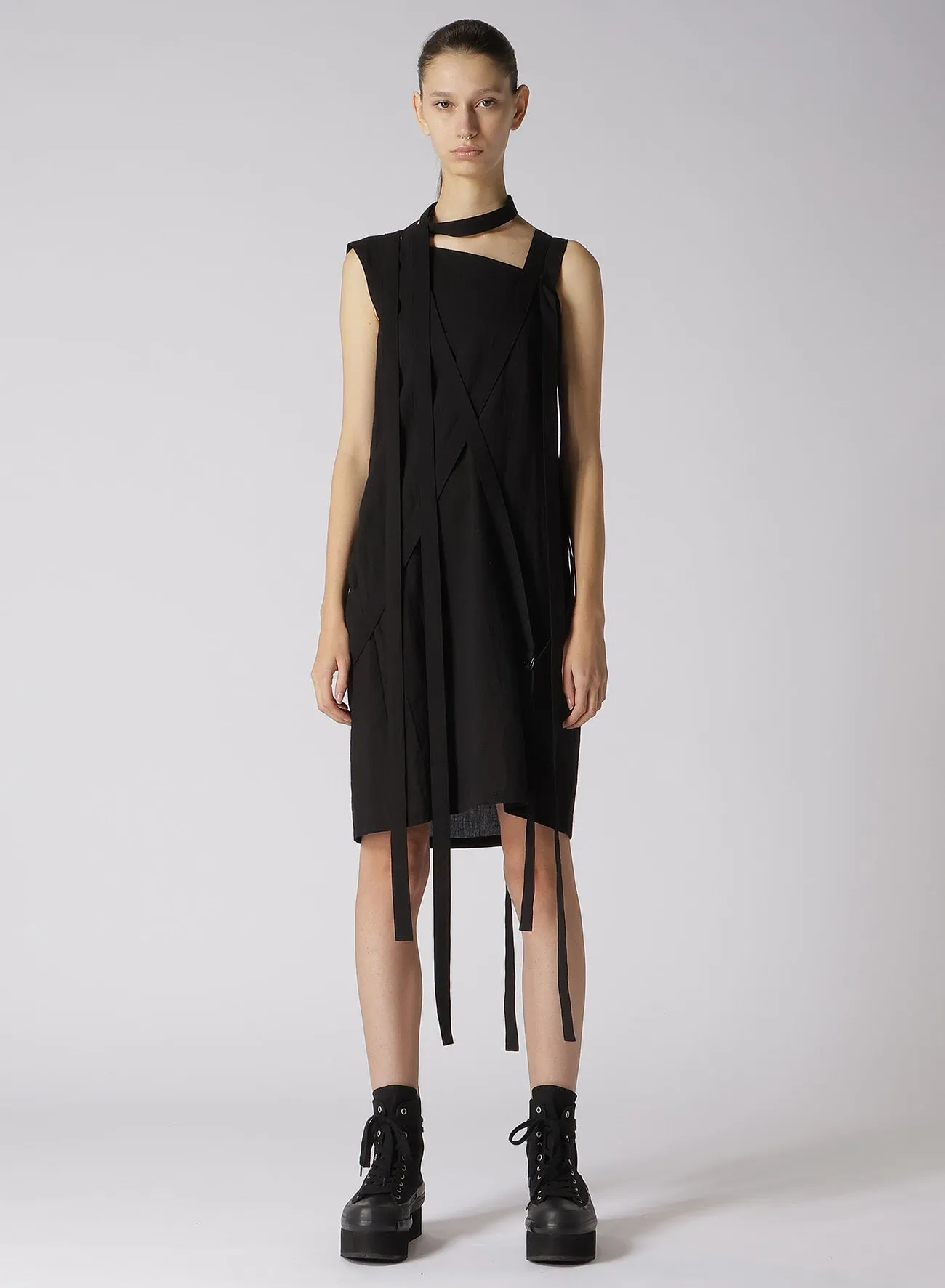 COTTON TENCEL LAWN STRAP DRESS