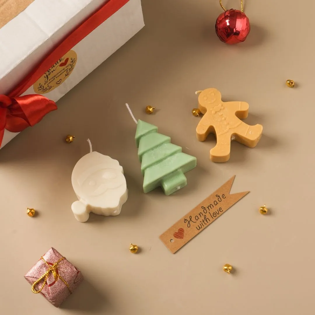 Handmade Christmas Candle Gift Set | 4 Pcs